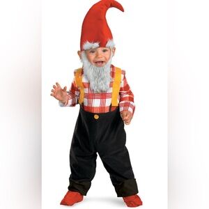EUC Kids Toddler Garden Gnome Costume Halloween Cute Size S 2T
